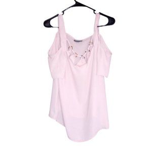 Bold Elements Cut To Curve Blouse Size Small Pink